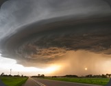 Sun shines under long-lived supercell moving across northeast Nebraska May 28, 2004, almost following highway 12 from Niobrara down to Sioux City perfectly.